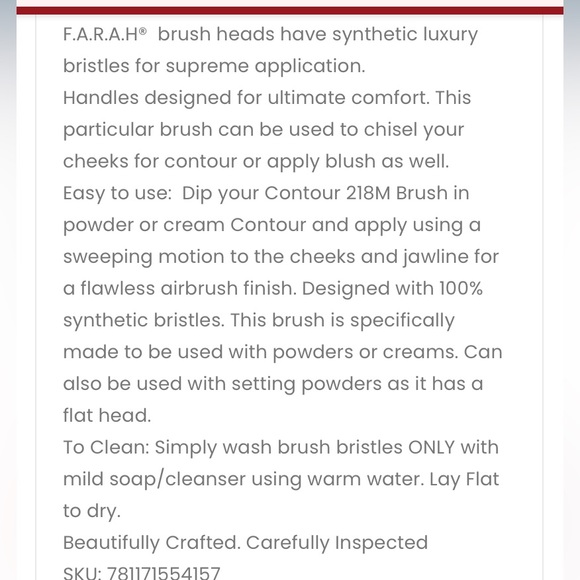 F.A.R.A.H. Set of 2 Brushes New! - Picture 4 of 4